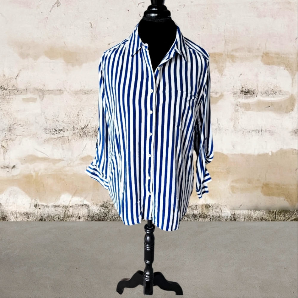 Blue And White Striped Shirt